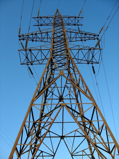 View of Electrical Power Transmission Tower