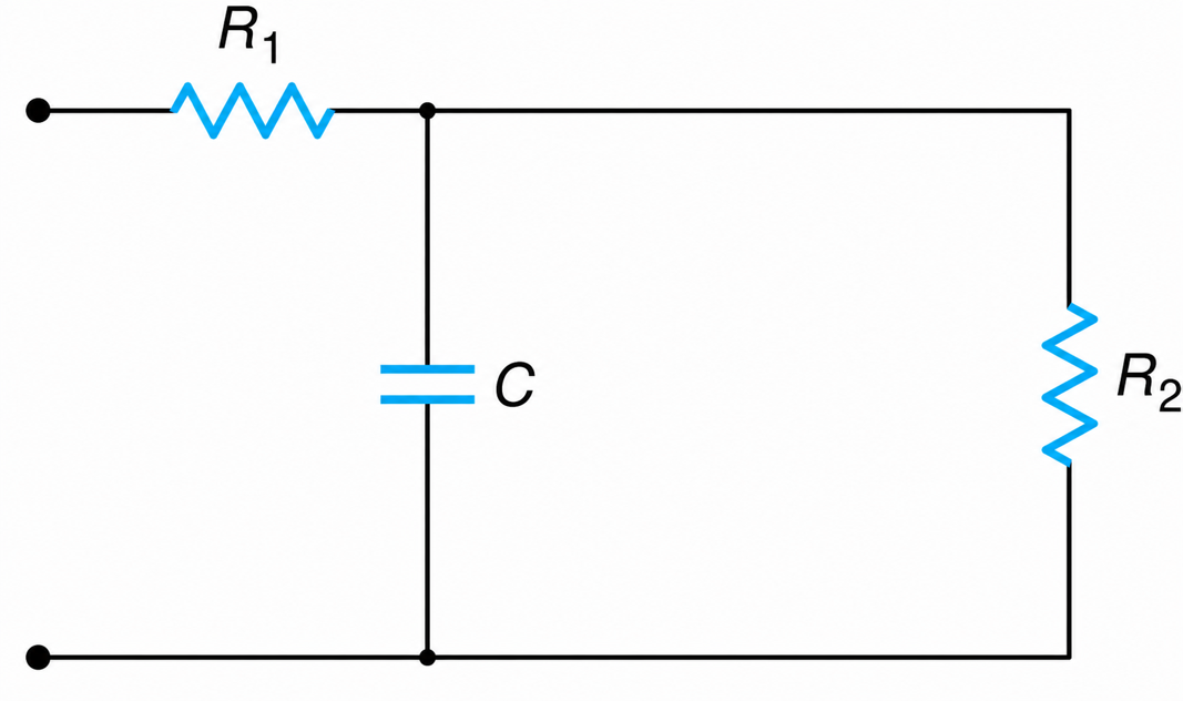 Approximate equivalent circuit of a supercapacitor.