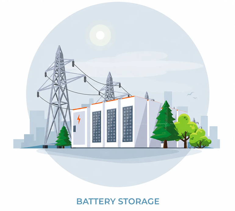 An Illustration of a Battery Energy Storage System.