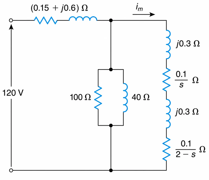 Single-Phase Induction Motor Approximate Equivalent Circuit