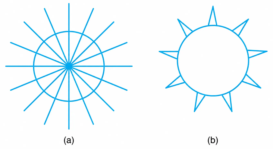 Light bulb. (a) Unpolarized light. (b) Light (polarized) as seen with reading glasses.