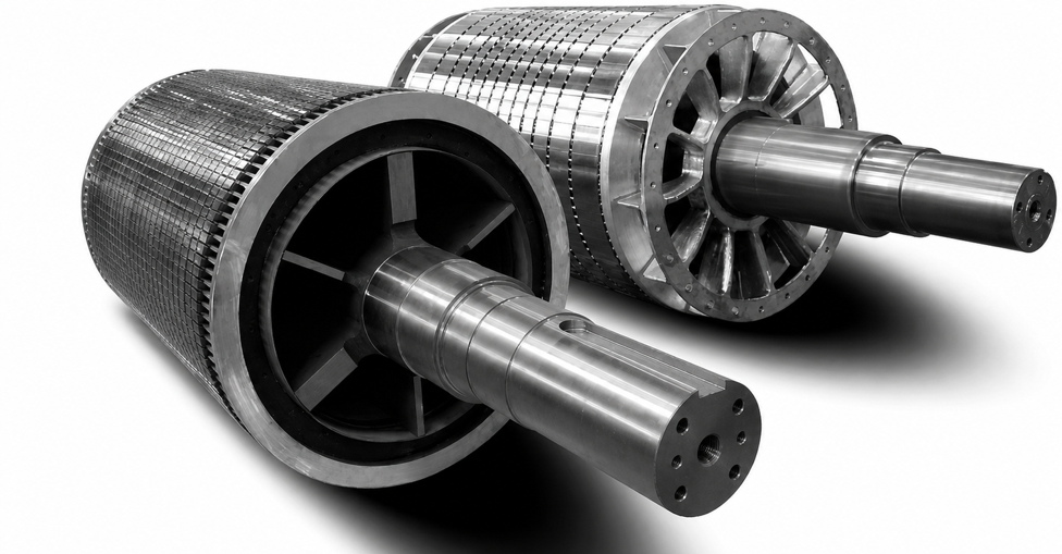 Induction motor rotors: 6300 kW, 4160 V.